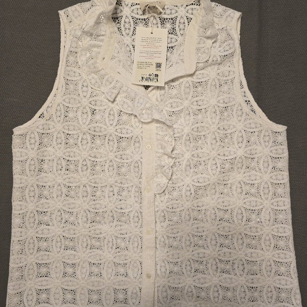 Sezane Celinda Shirt Plain Ecru Guipure - Picture 6 of 11